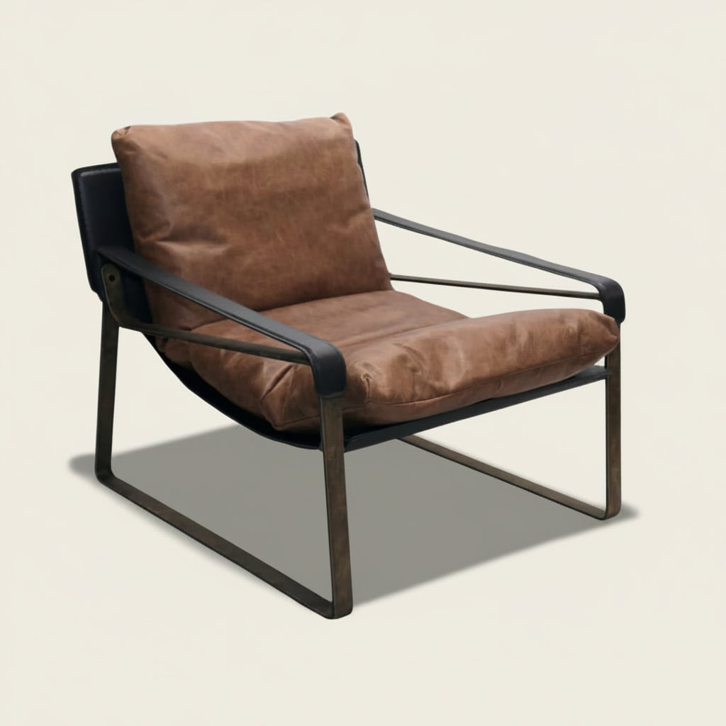 The Thomas brown leather recliner occasional chair, Bisque Traders