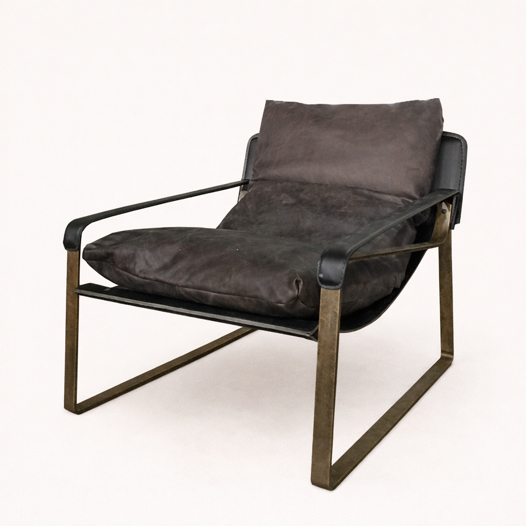 The Thomas lead/charcoal leather recliner occasional chair, Bisque Traders