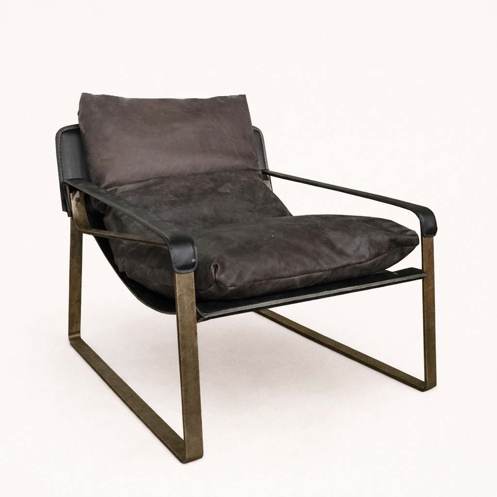 The Thomas lead/charcoal leather recliner occasional chair, Bisque Traders