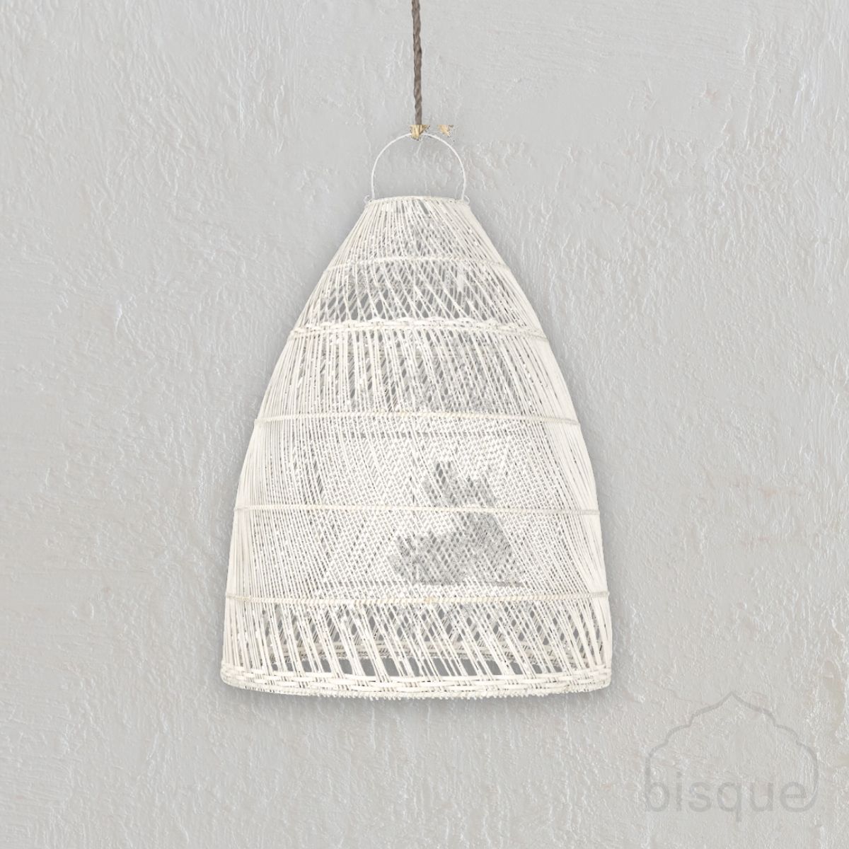 Tuci : Rattan Dome Pendant, White