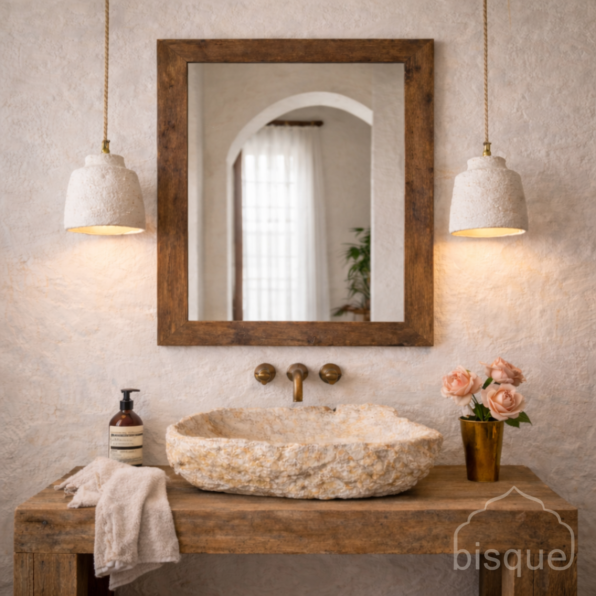 Pendant: Yani, Petite 15cm White GRC Pendant Light