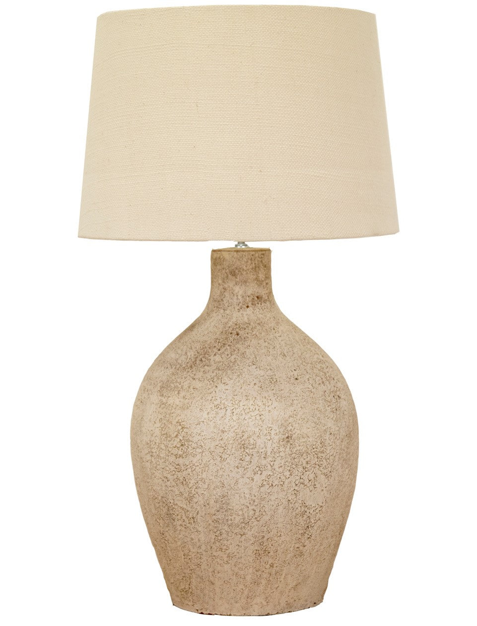 Omondi : Terracotta Table Lamp Base, Antique Whitewashed
