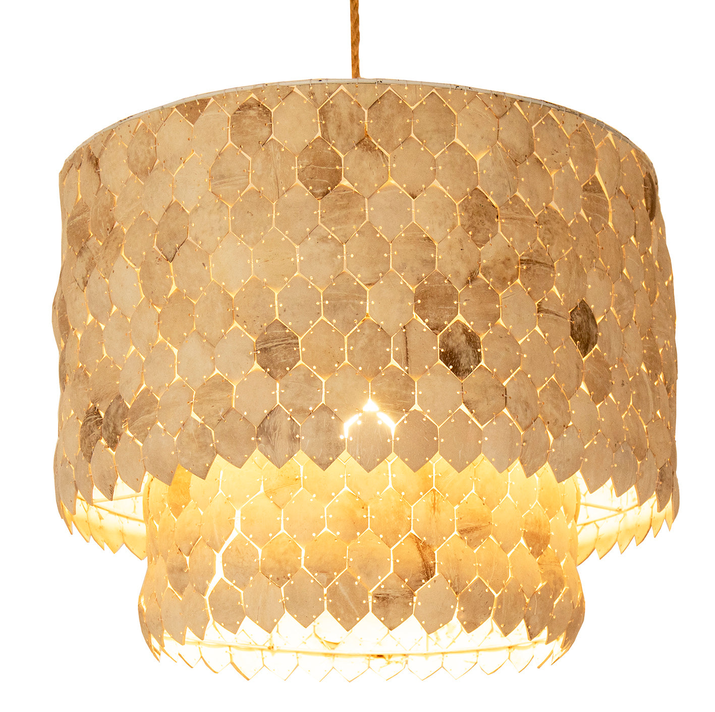 Epeli : Coconut Shell 2 Tiered Pendant Light.