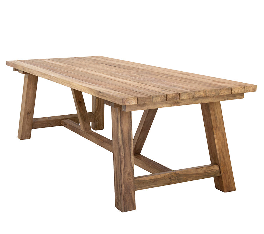 Mentari : Farmhouse Outdoor Dining Table, Natural