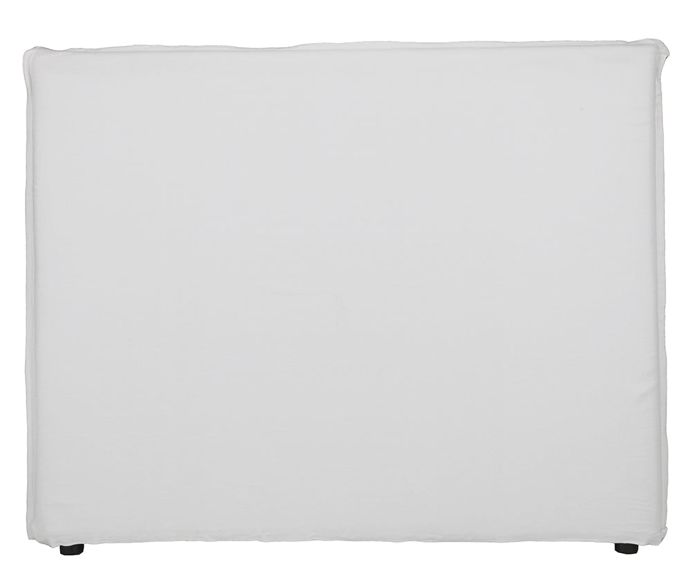 Zara : Double Linen Slip Cover Bedhead, White Wabi Sabi Furniture Australia