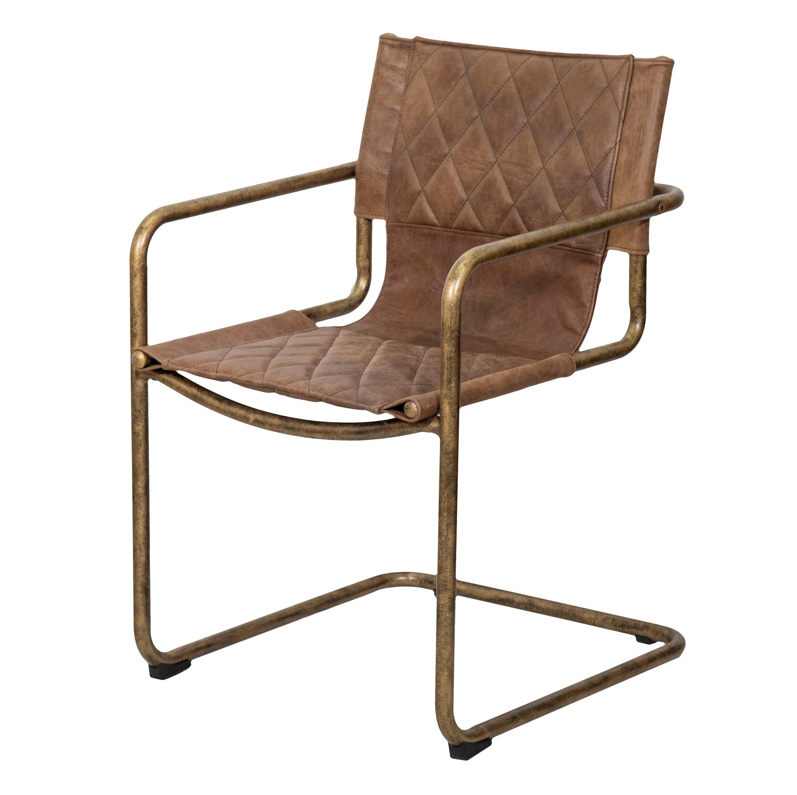 Carmella : Leather Dining Chair, Vintage Brown