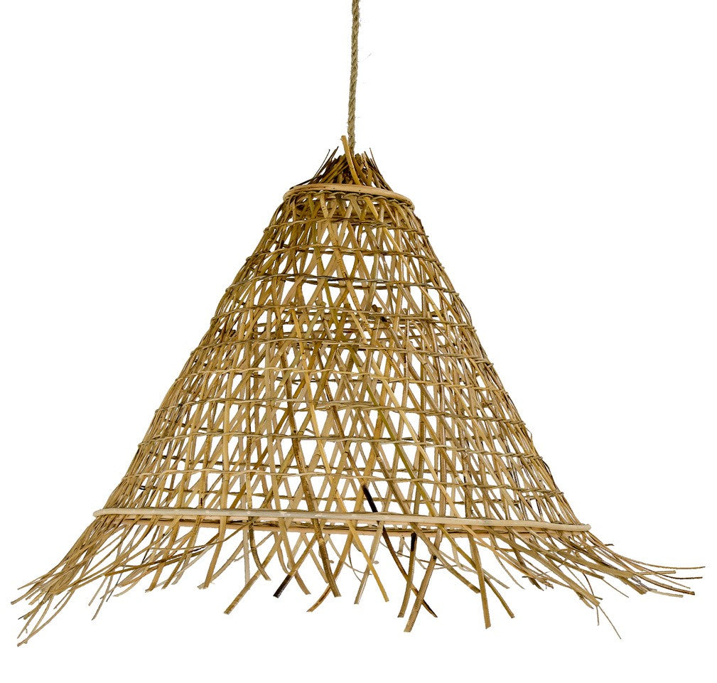 Bakaro : Cone Shaped Rattan Pendant, Natural Small