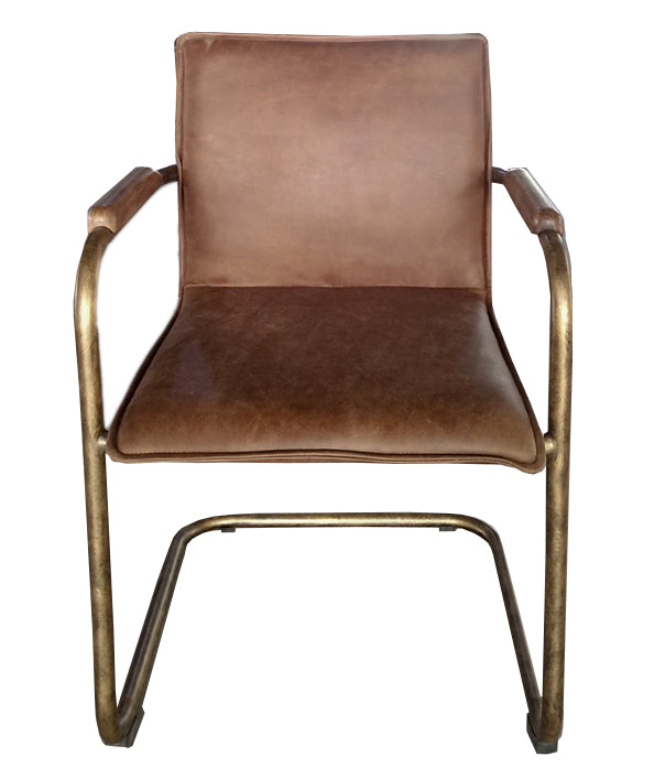 Alessia : Leather Dining Chair, Vintage Brown