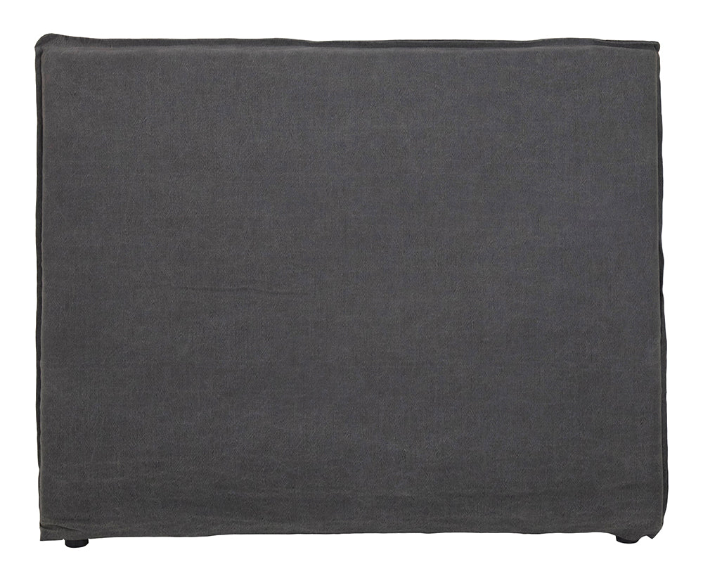 Zara : Double Linen Slip Cover Bedhead, Grey Wabi Sabi Furniture Australia