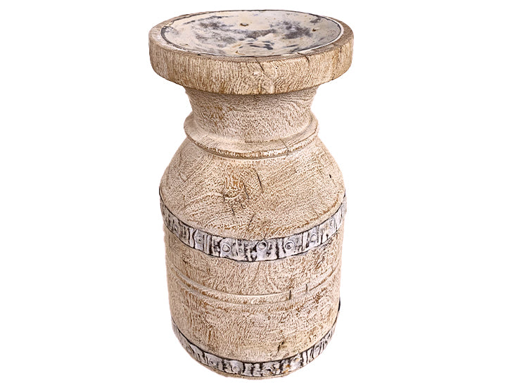 Cinti : Teak Wood Candlestand, Bleached