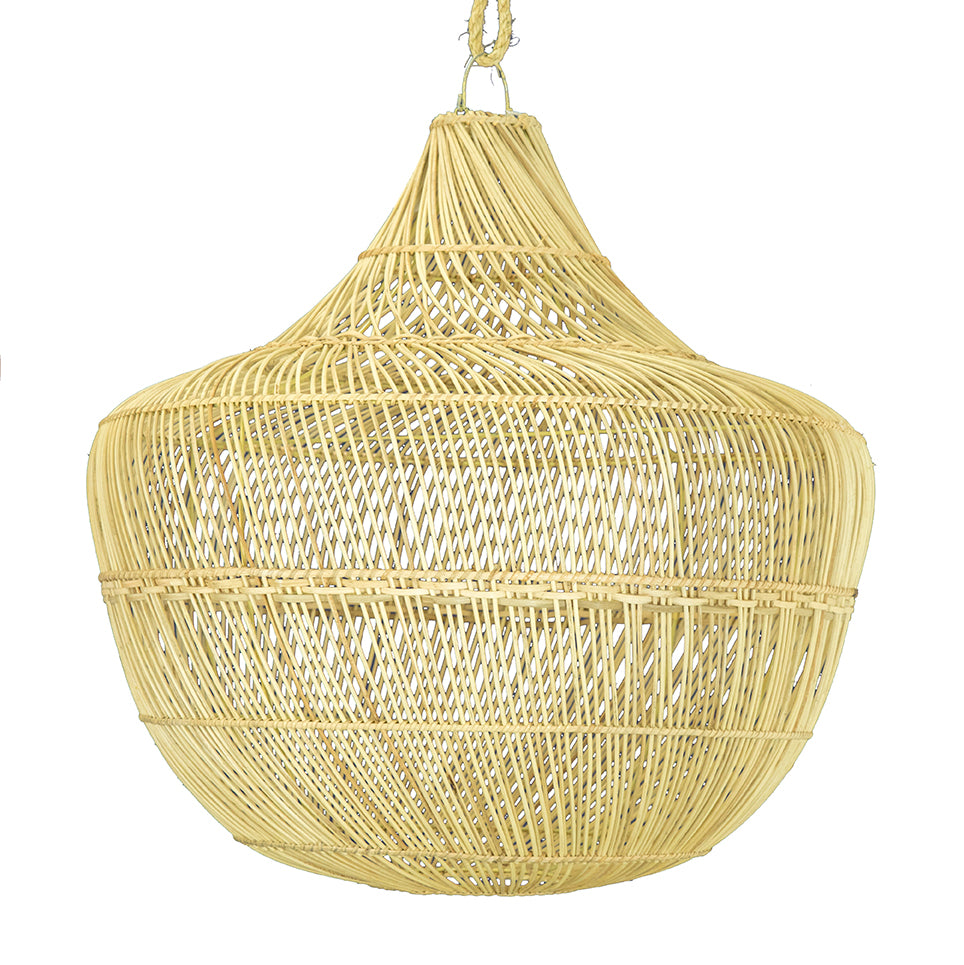 Annisa : Bowl shaped Rattan Pendant, Natural