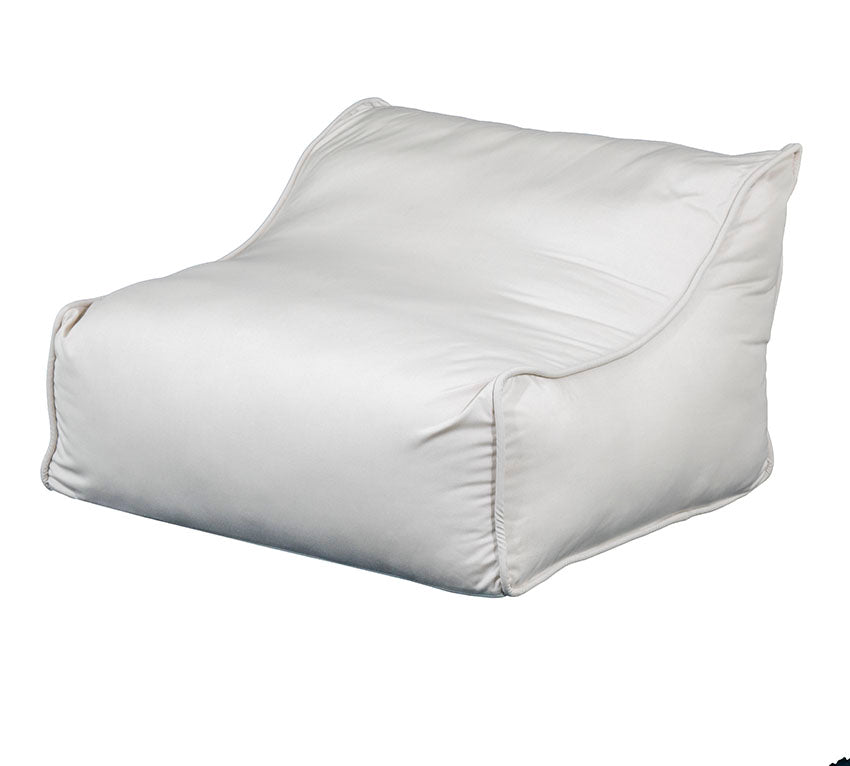 Reef : Outdoor Fabric Single Sun Lounge, White