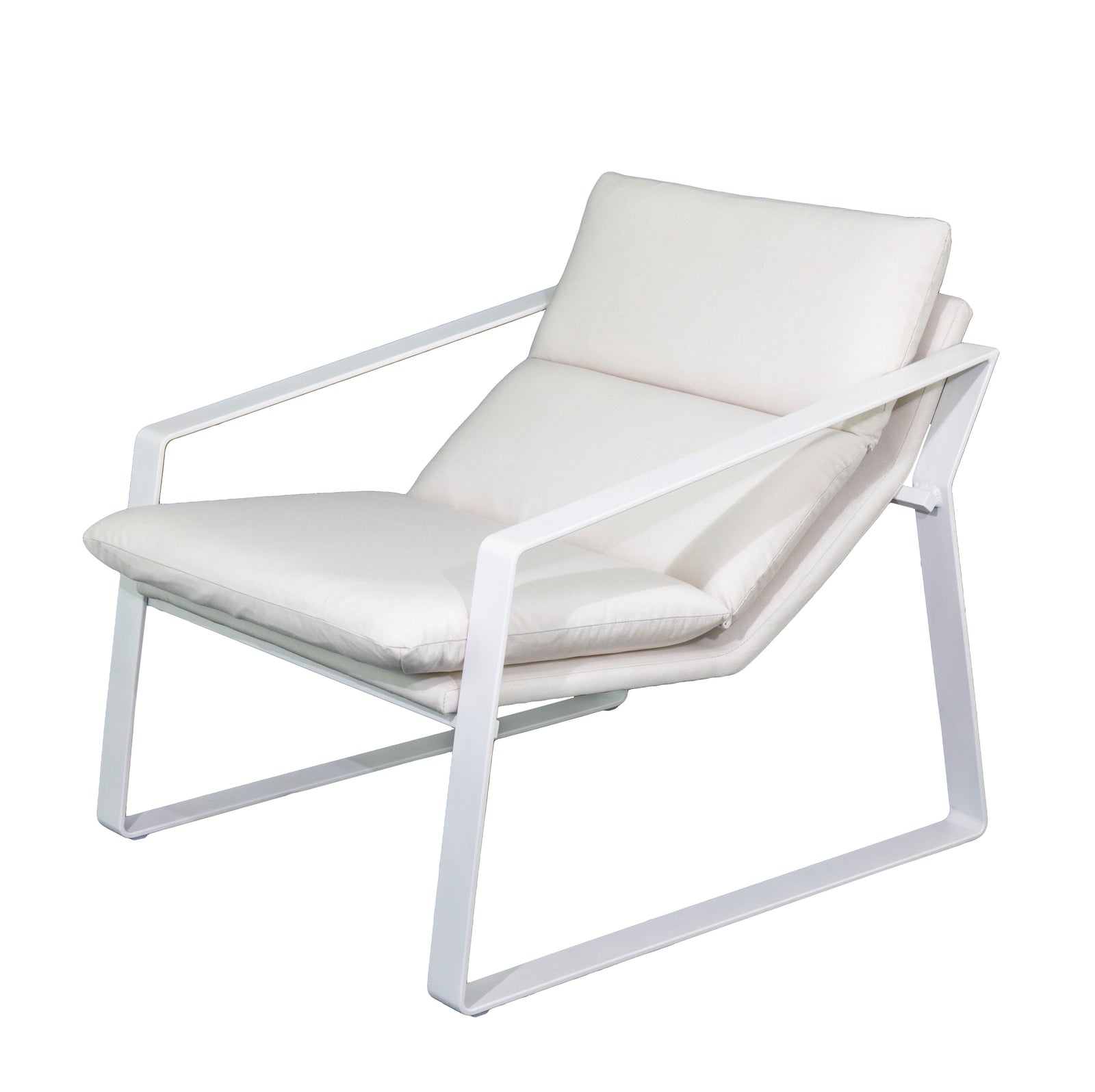 Coral : Outdoor Single Fabric Recliner, White