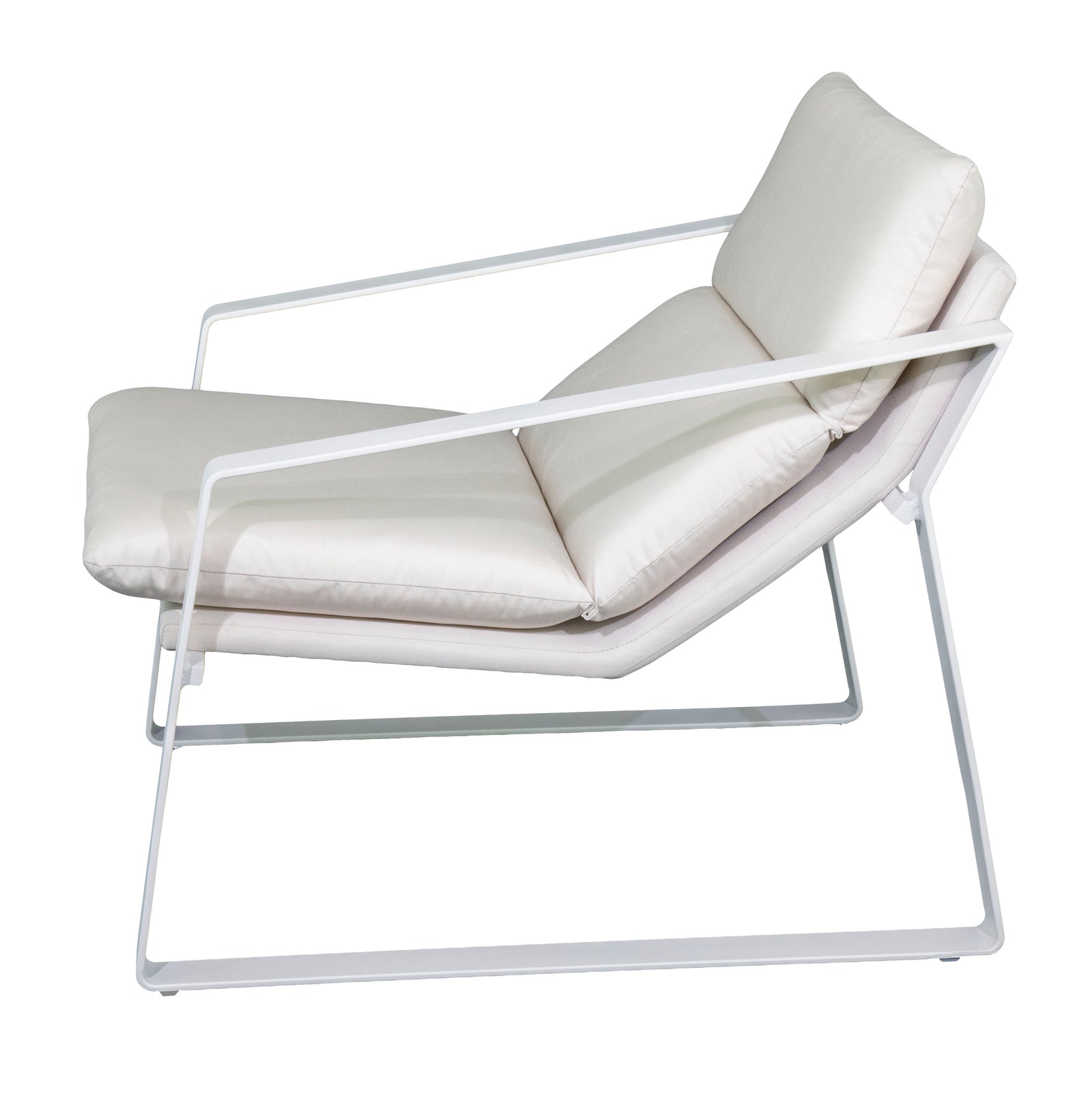 Coral : Outdoor Single Fabric Recliner, White