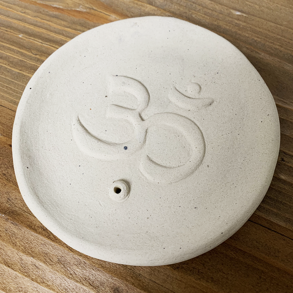 Om : Ceramic Round Incense Holder