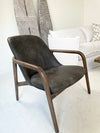Raffaele Leather Arm Chair, Ebony