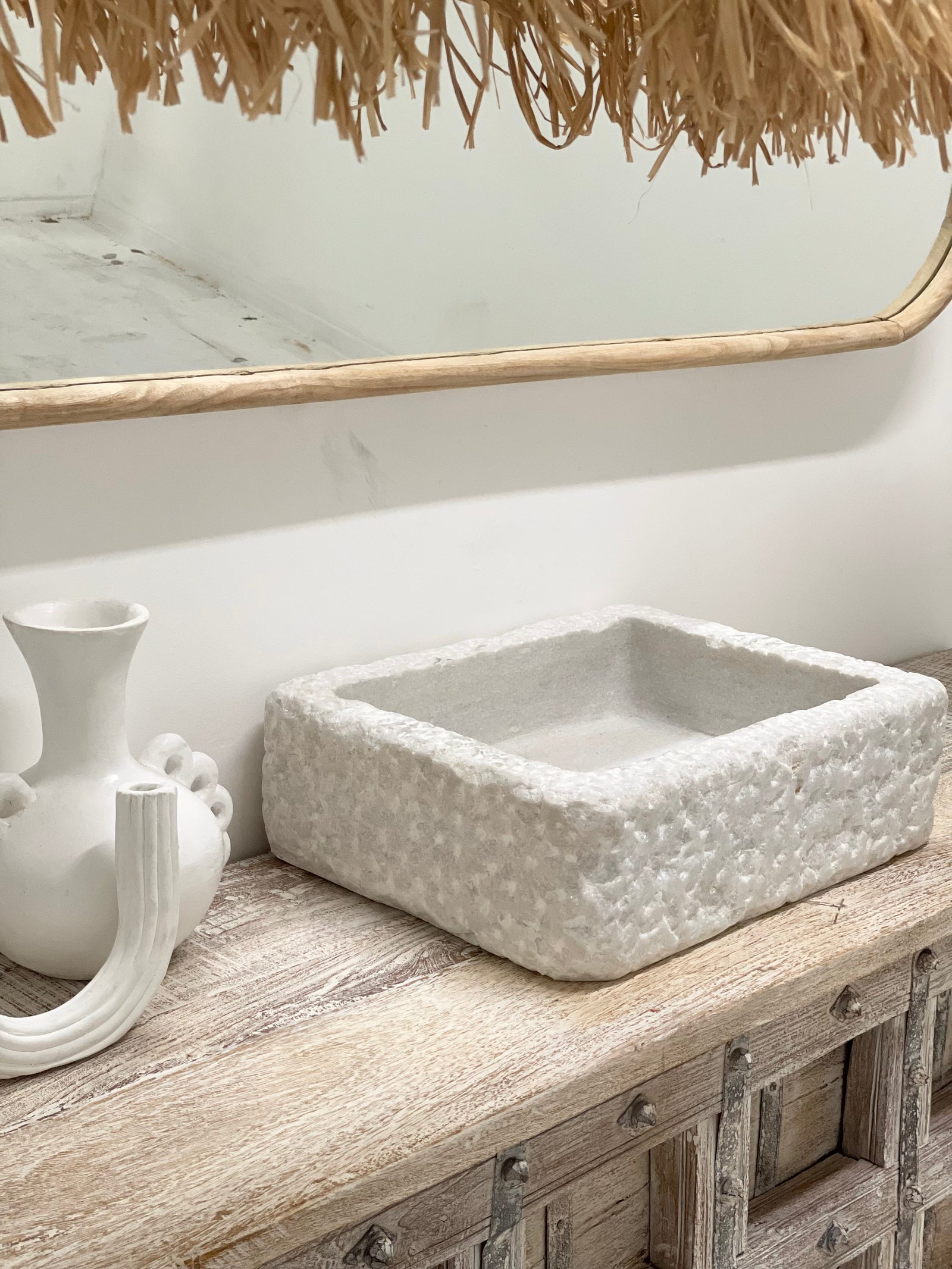 Parul : Marble Basin, Hammered Exterior Finish