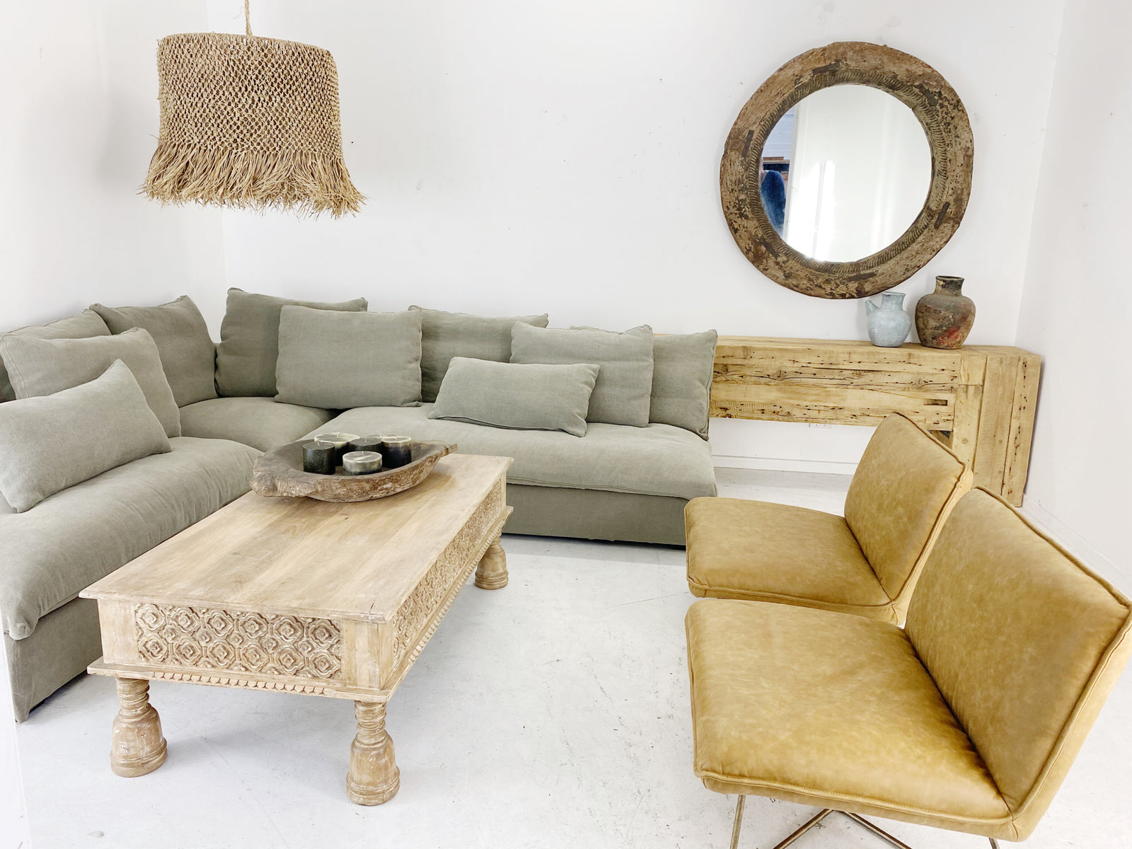 Martino : Leather Low Occasional Chair Cognac