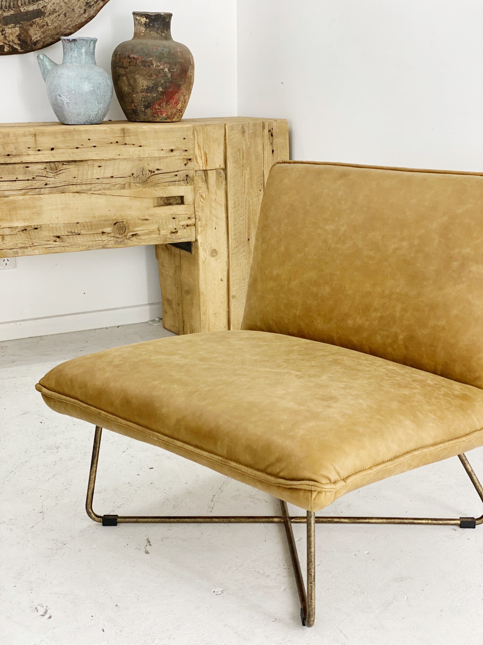 Martino : Leather Low Occasional Chair Cognac