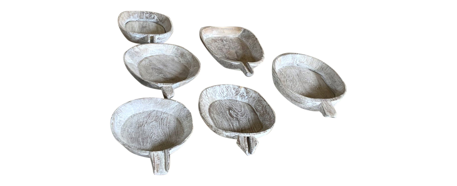 Karun : Wooden Bowl, Whitewashed