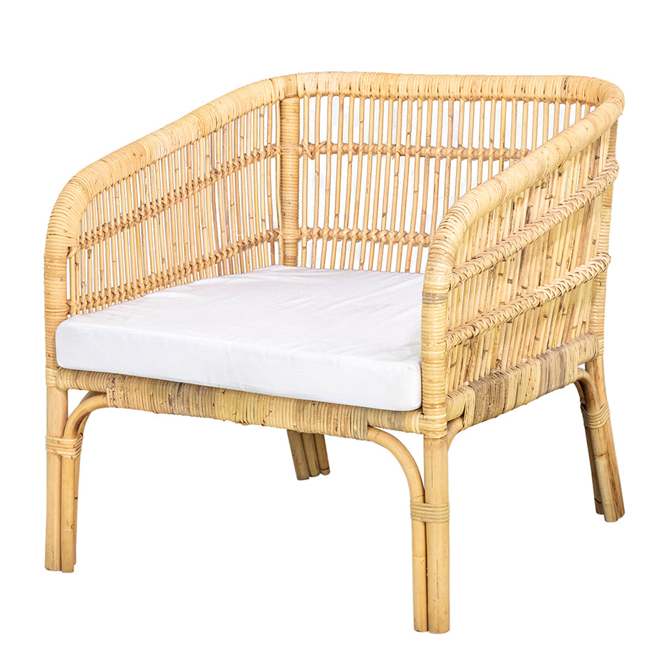 Occasional Chair : Ulat : Modern Classic Lounge or Bedroom chair, includes Cushion, 79 x 80 x 80cm H | Natural