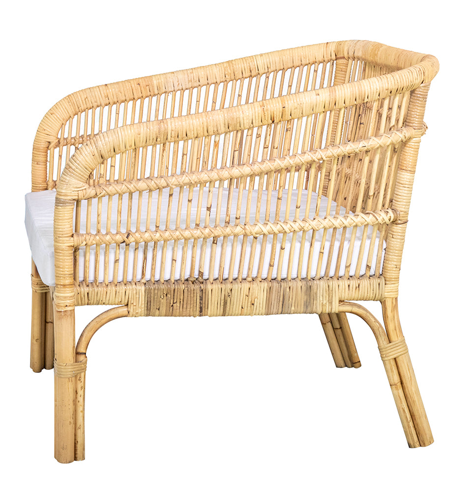 Occasional Chair : Ulat : Modern Classic Lounge or Bedroom chair, includes Cushion, 79 x 80 x 80cm H | Natural