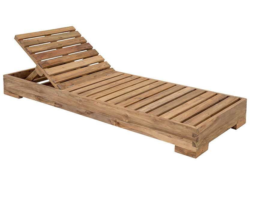 Banyu : Teak Outdoor Sunbed, Natural.