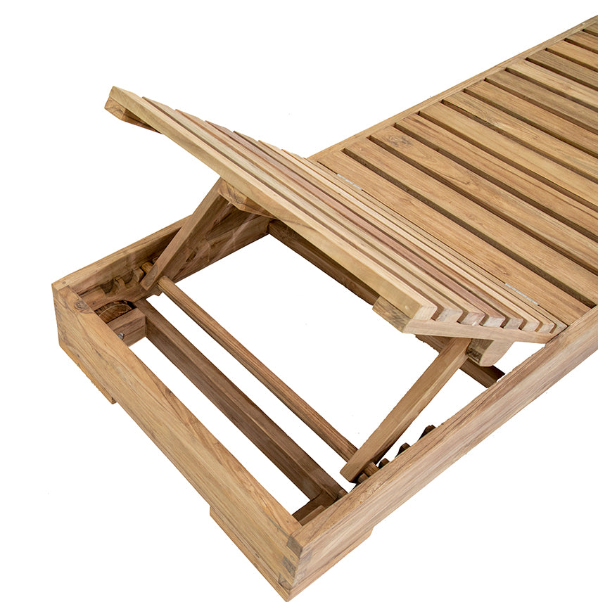 Banyu : Teak Outdoor Sunbed, Natural.