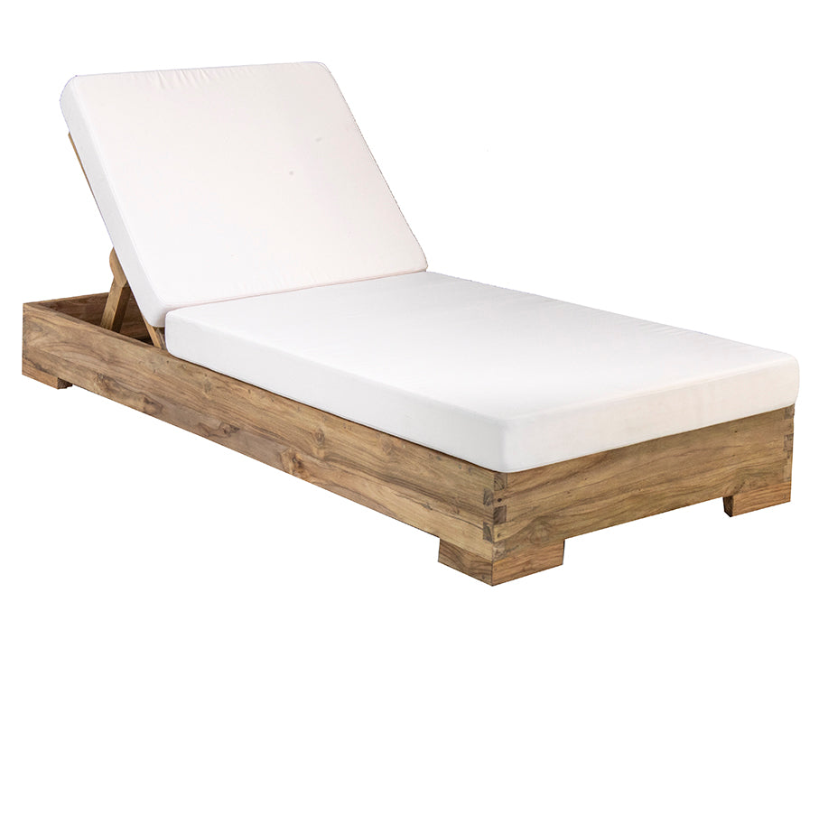 Banyu : Teak Outdoor Sunbed, Natural.