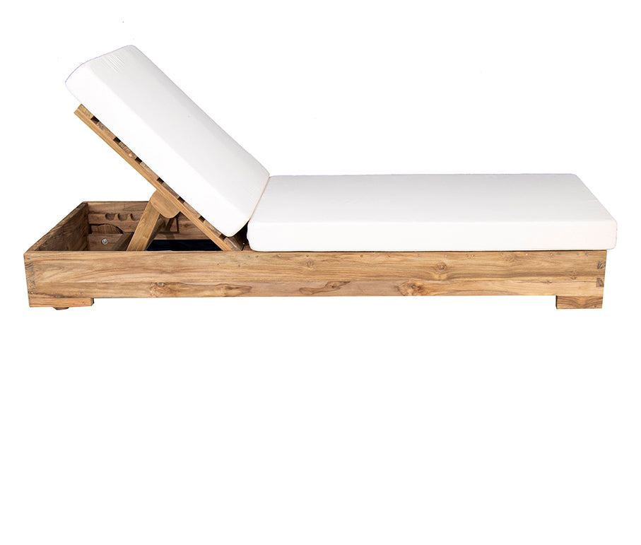 Banyu : Teak Outdoor Sunbed, Natural.