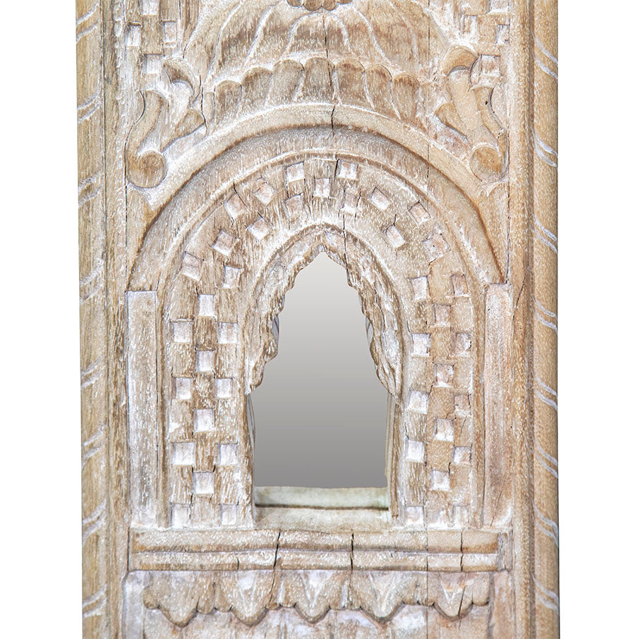 Aaliyah : Carved Small Mirror, Bleached