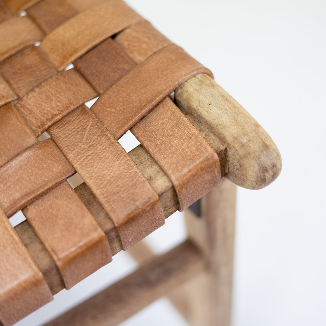 Sienna : Strap Leather Dining Chair, Antique Brown