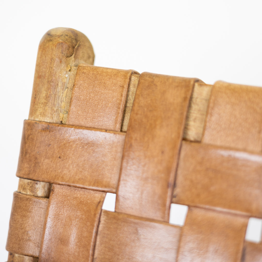 Sienna : Strap Leather Chair, Antique Brown