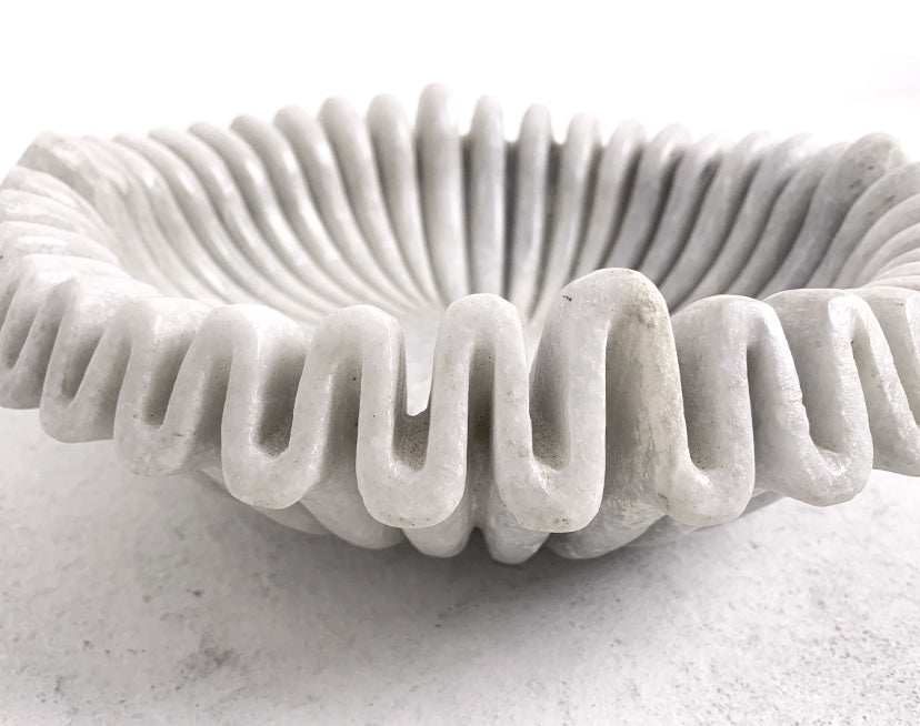 Layta : Marble Lehariya Bowl, Off White