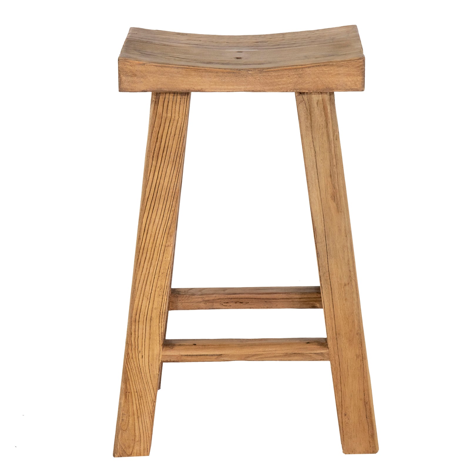 Gerrie : Recycled Elm Concave Stool 65cm seat height