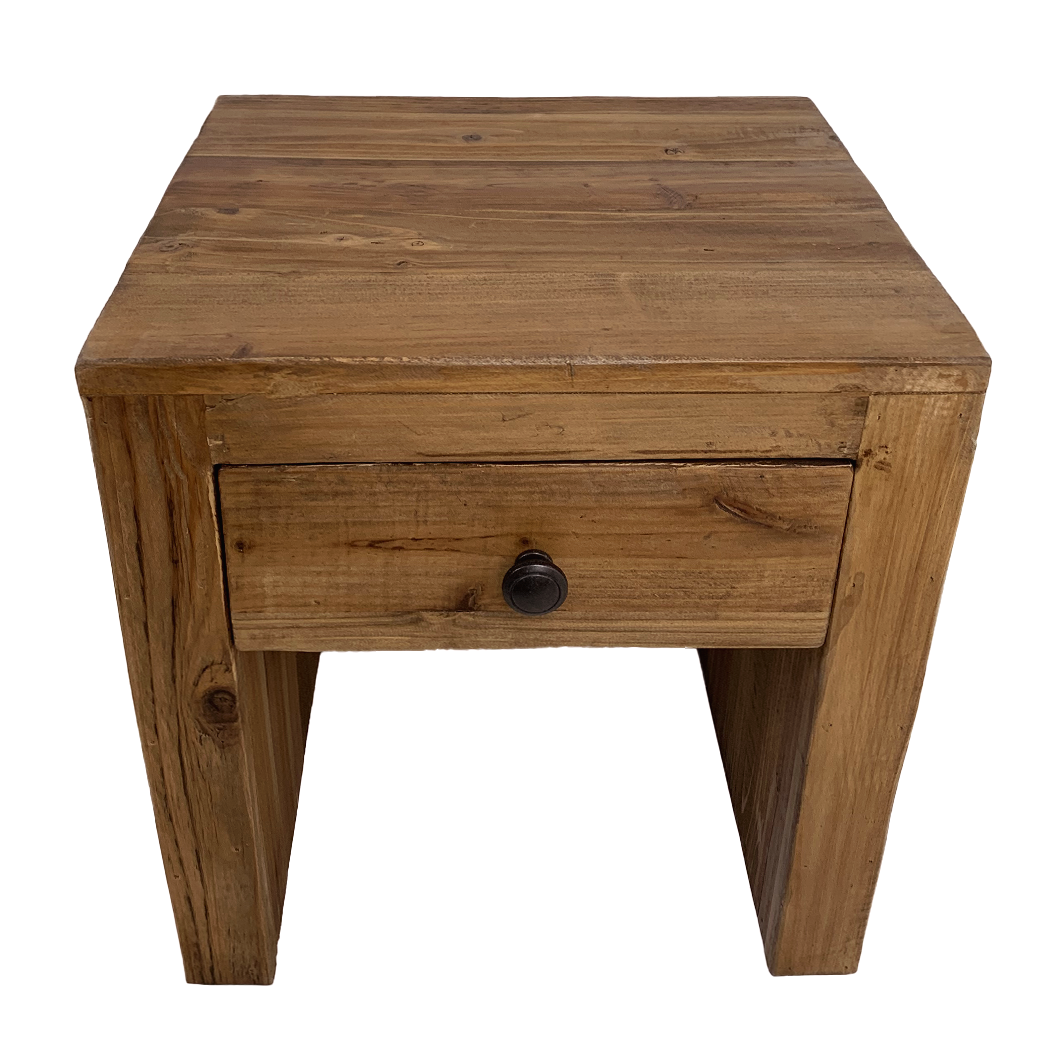 Malick : Bedside Table, Reclaimed Pine, Natural