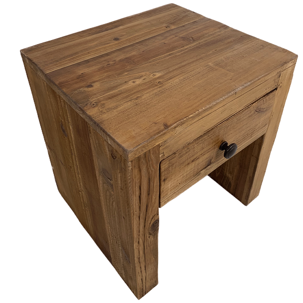 Malick : Bedside Table, Reclaimed Pine, Natural