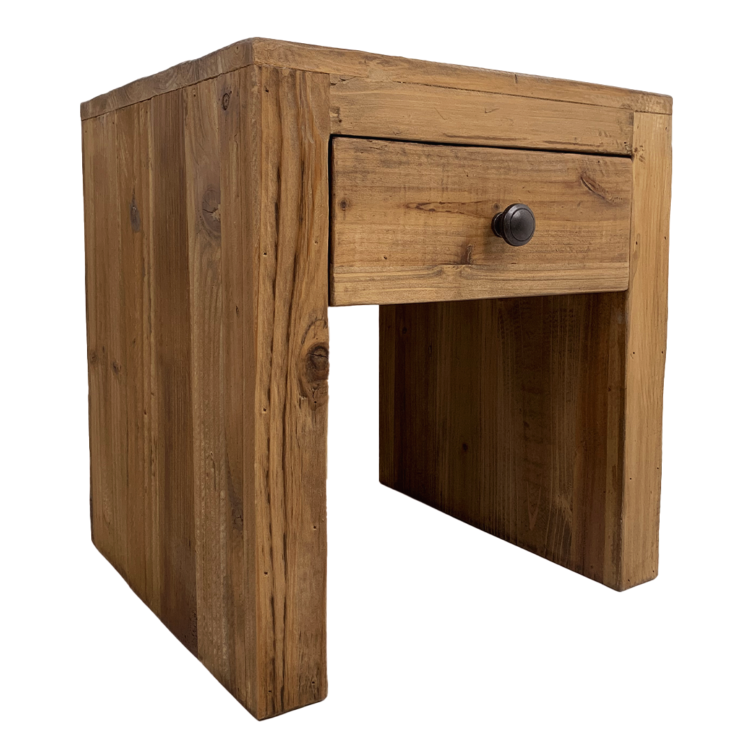 Malick : Bedside Table, Reclaimed Pine, Natural