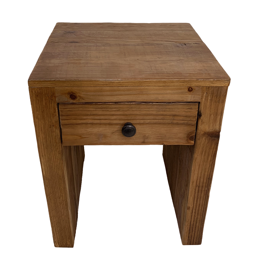 Kani : Tall Bedside Table, Natural Reclaimed Pine