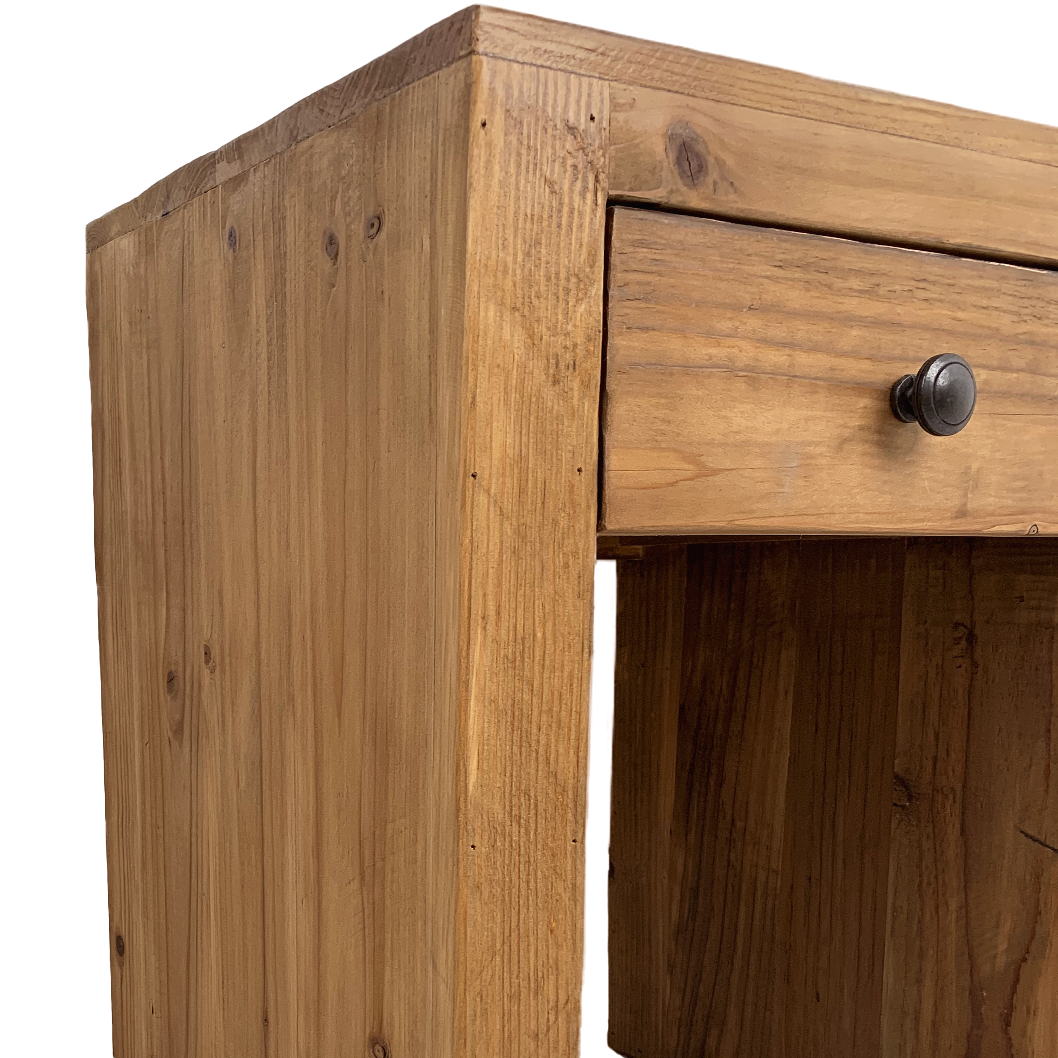 Kani : Tall Bedside Table, Natural Reclaimed Pine