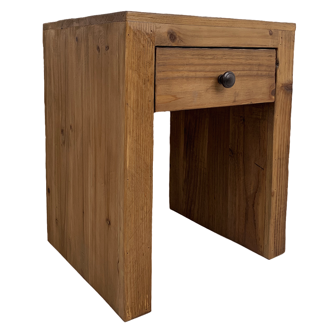Kani : Tall Bedside Table, Natural Reclaimed Pine