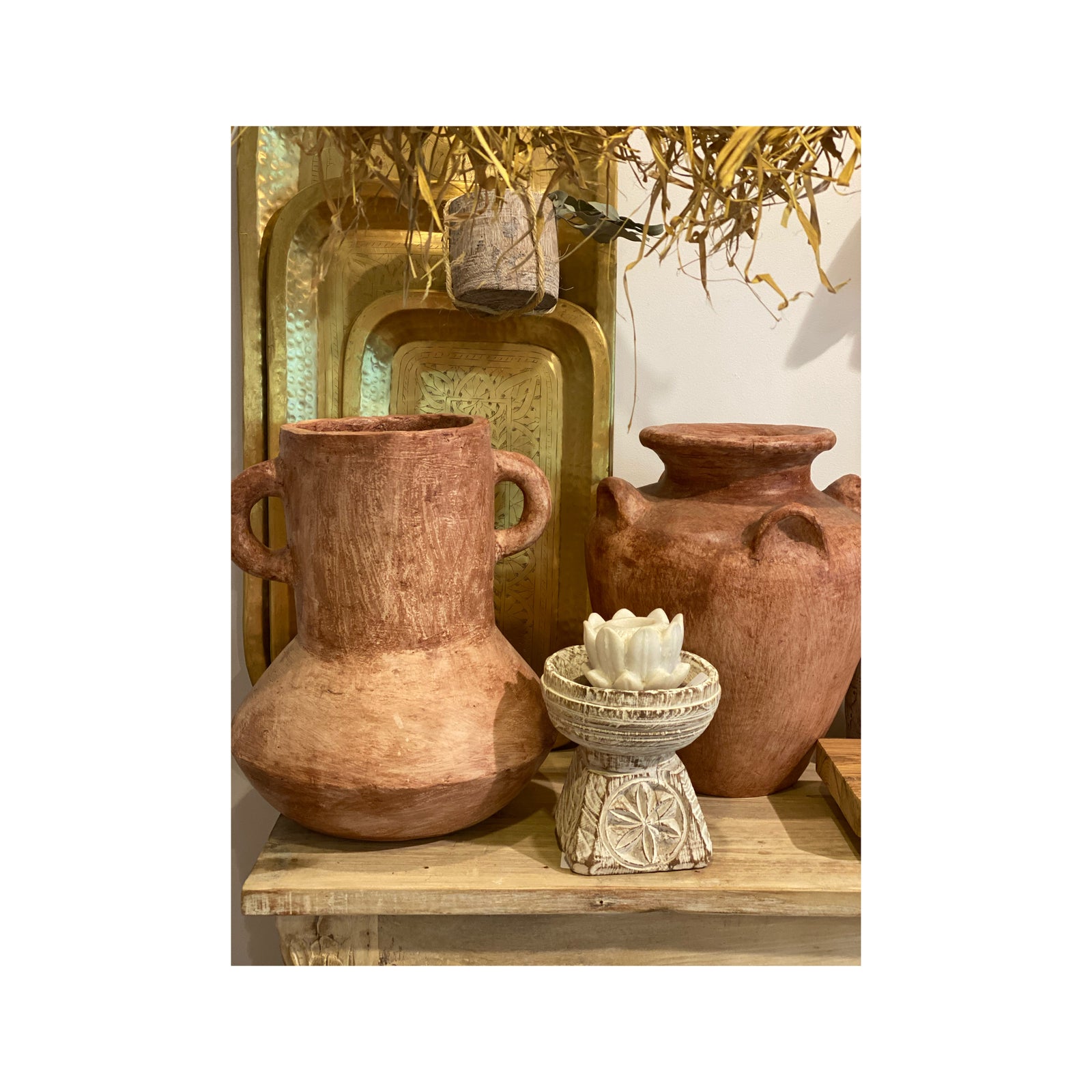 Moda : Terracotta Jug Double Handle, Natural Large