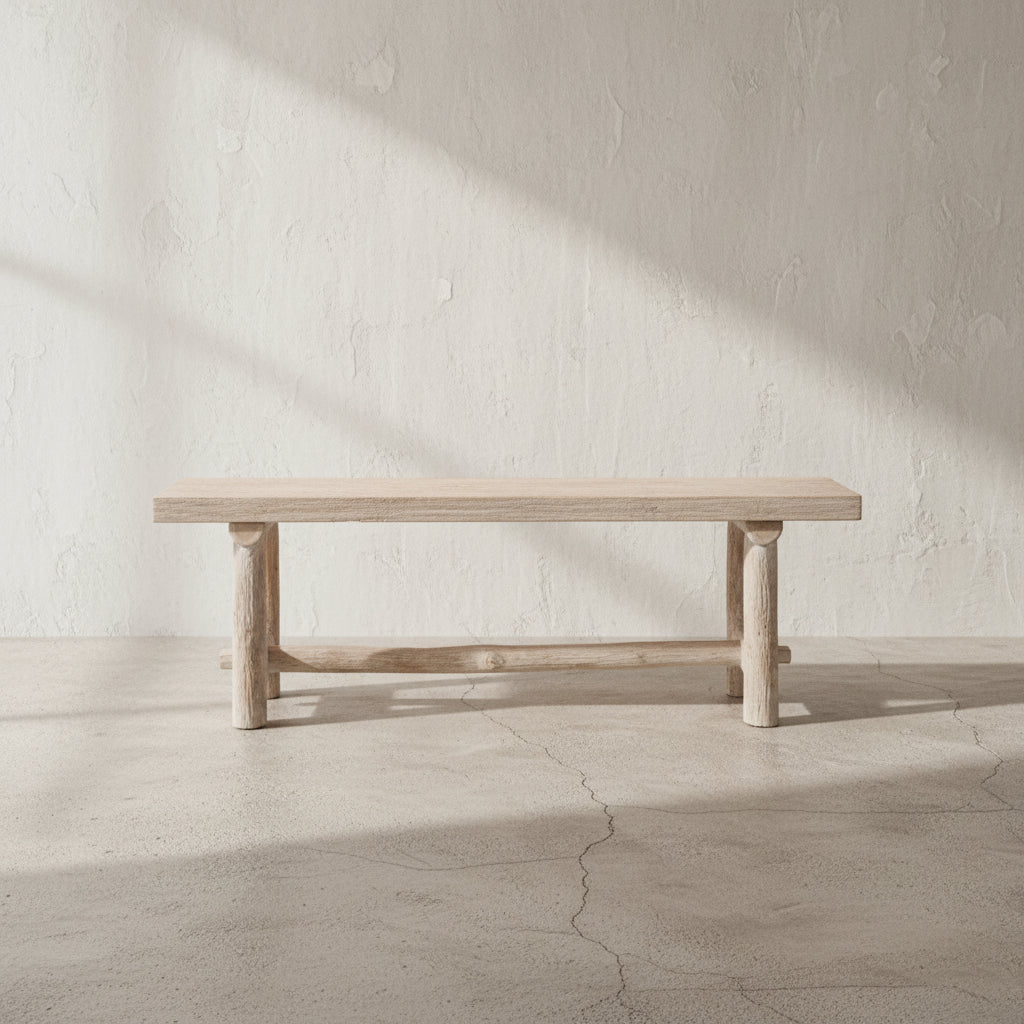 Anyanga : 150cm Teak Bench Seat, Whitewashed