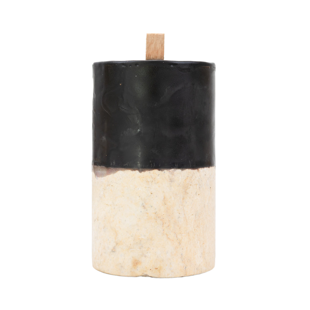 Watamu : Fossilised Candle Base, Black