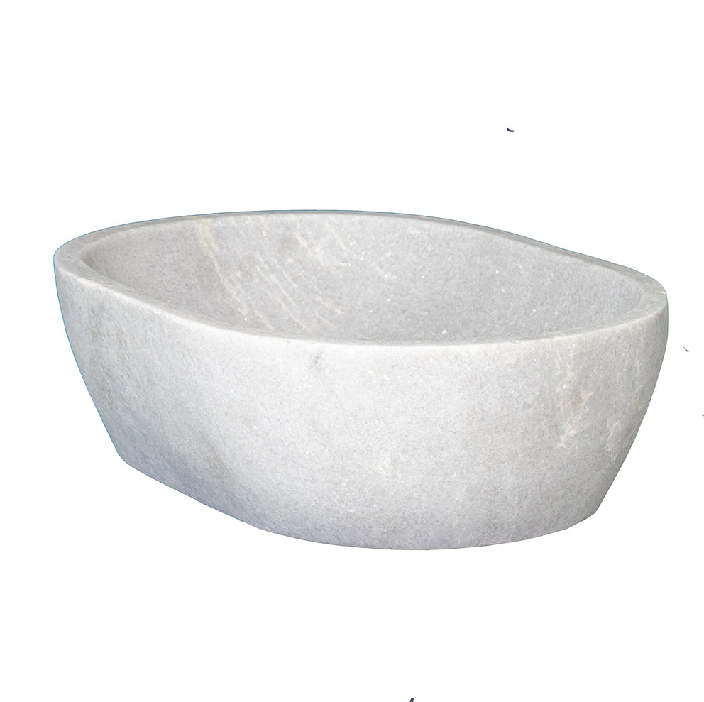 Layla : White Oval 60cm Marble Basin