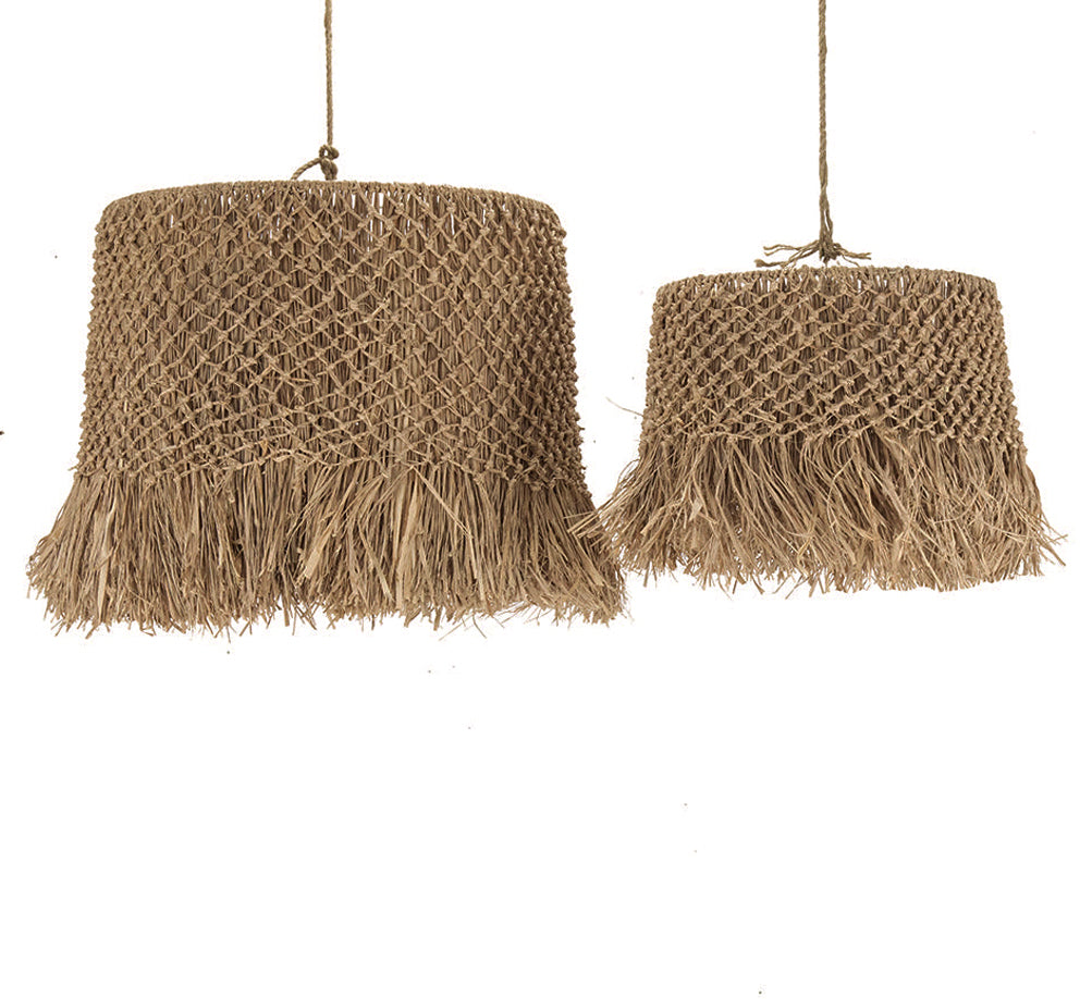 CLEARANCE PENDANT : Laisa : Plaited Raffia Drum 72 cm Pendant Light