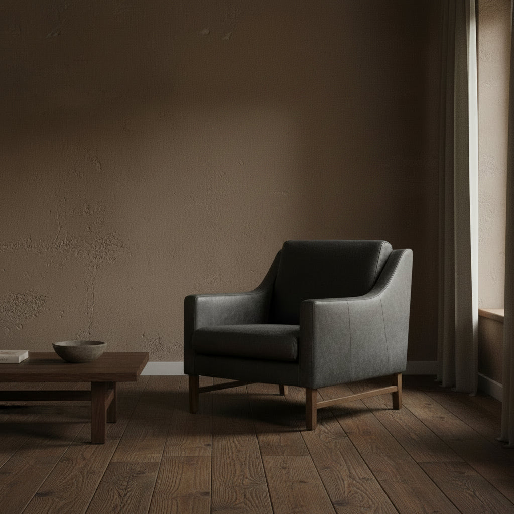 Occasional Chair : Giorgio : Leather Arm Chair, Lead