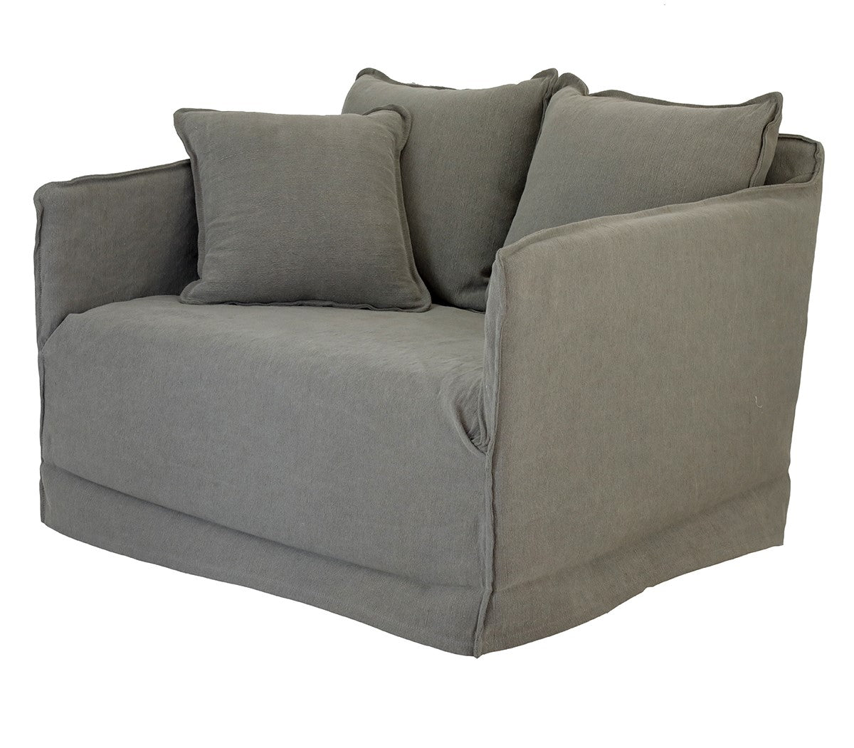 Khalia : Single Seater Sofa, Taupe Slip Cover