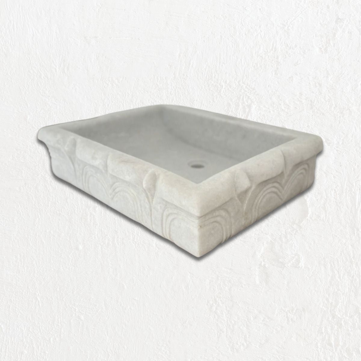 &#39;Vajra&#39; Rectangular carved Basin