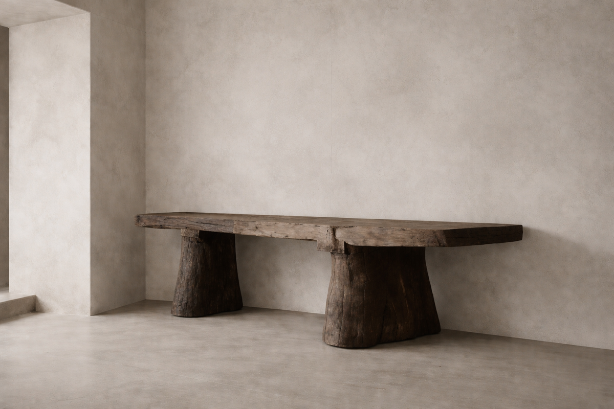 IMOLA RECYCLED WOOD RUSTIC CONSOLE 210CM X 60CM X 80CM